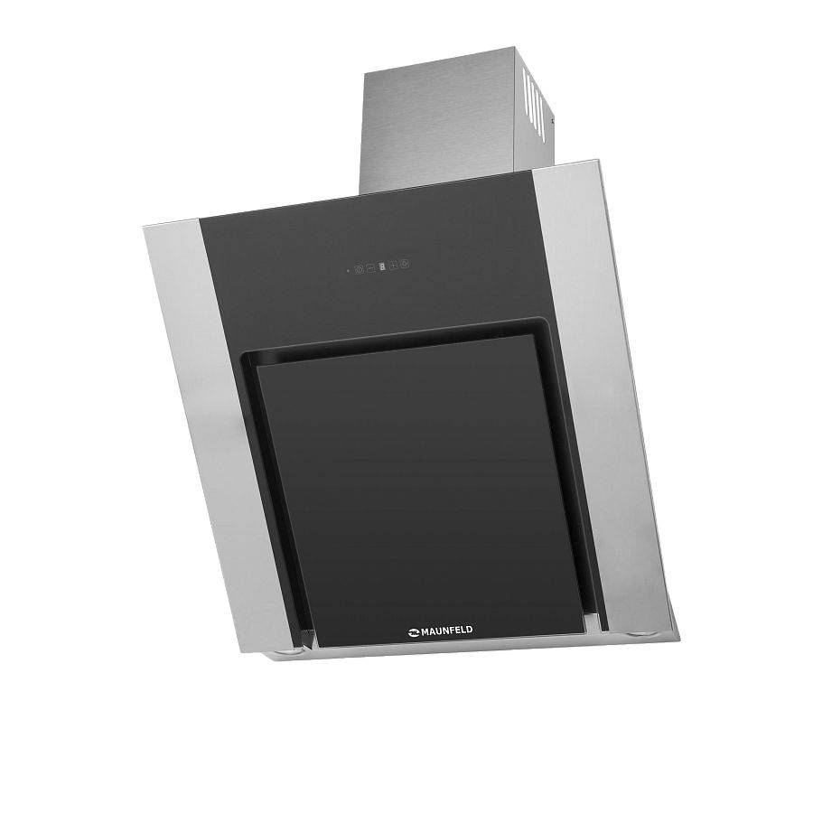 Вытяжка MAUNFELD Modern 80 (нержавеющая сталь, черное стекло)