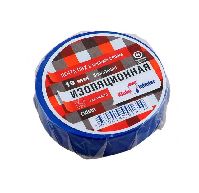 Изолента ПВХ TIK905T, 19мм, Klebebander