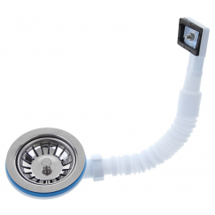 N305S / Перелив гибкий для мойки с прямоугольным вертикальным корпусом, Ани Пласт