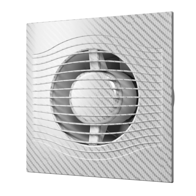 SLIM 5C white carbon / Вентилятор осевой с обр. клапаном d.125, декоративный DiCiTi