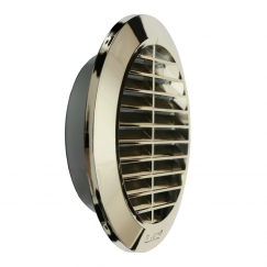 03503 / Круглая стеновая решетка d.100мм СЕРЕБРО + сетка + фланец, HARDI