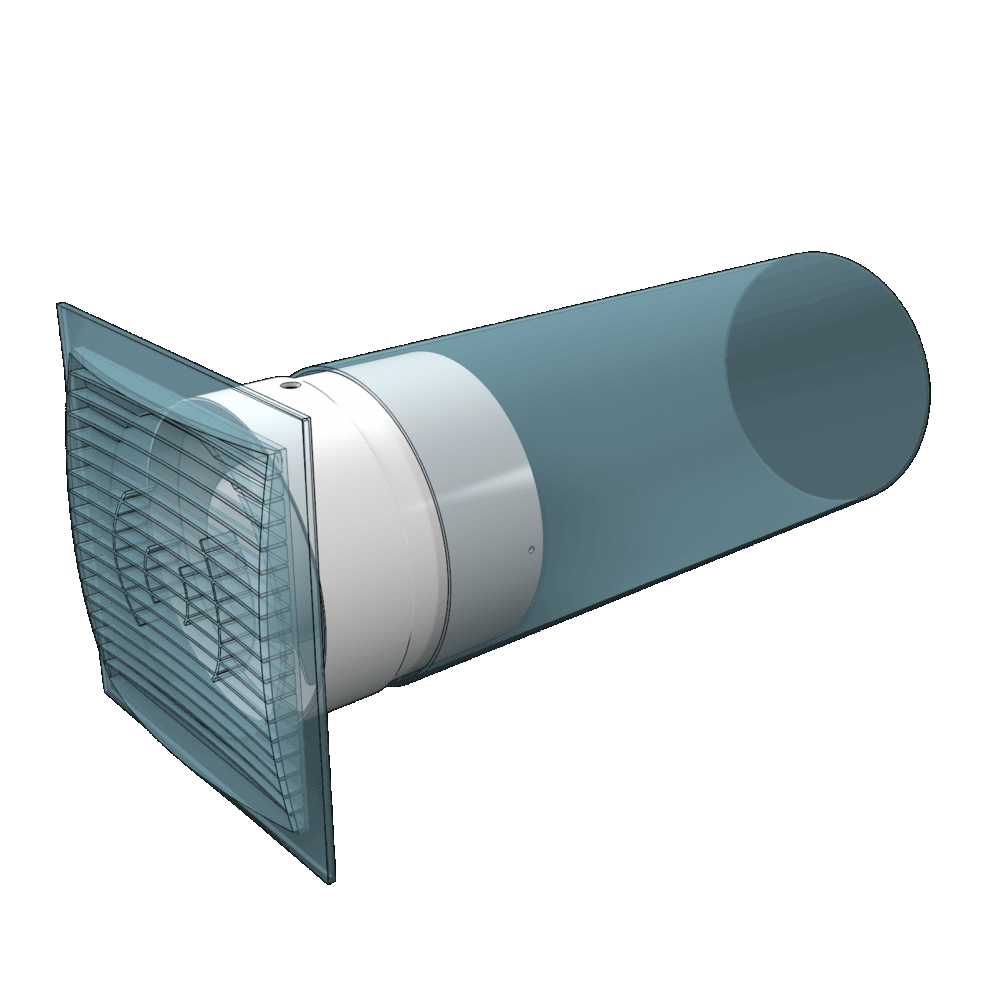 SLIM 5C gray metal / Вентилятор осевой с обр. клапаном d.125, декоративный DiCiTi