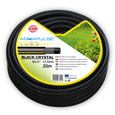 BLACK CRISTAL / Шланг усиленный каучуковым покрытием 5/8" (15мм), черный, Aquapulse (FITT)