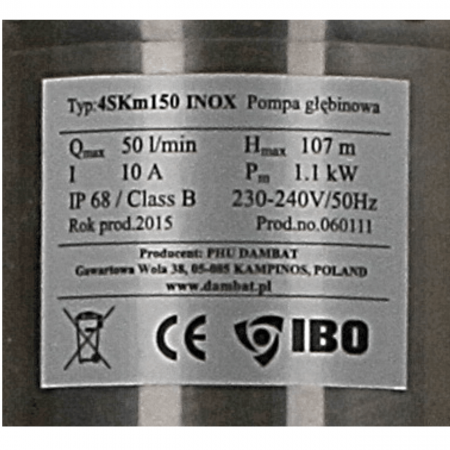 Глубинный насос IBO 4 SKM150 INOX