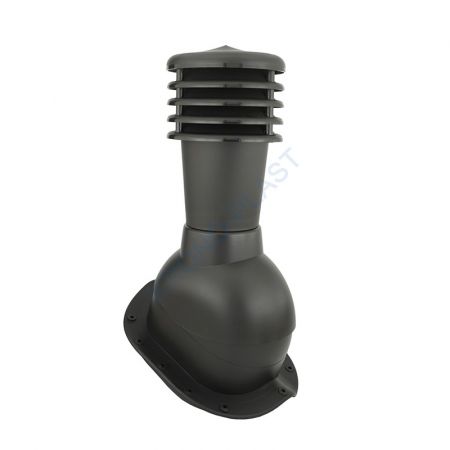 Труба вентиляционная с проходным элементом KBN KBW 2-2 9005, черный (H-500 мм. 150 мм.)