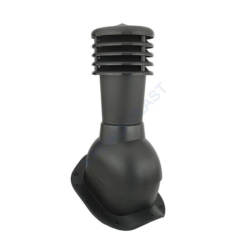 Труба вентиляционная с проходным элементом KBG-1-2, черный (H-500 мм. 125 мм.)