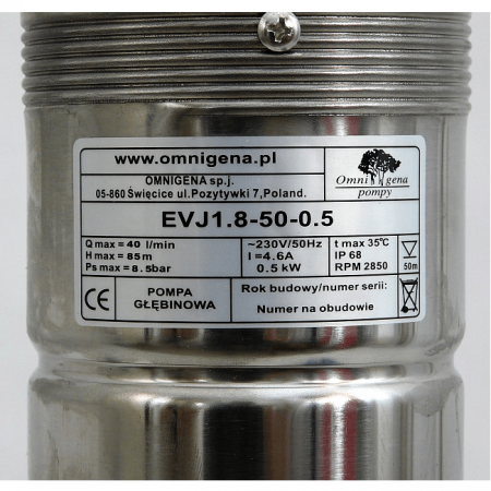 Насос глубинный винтовой OMNIGENA EVJ 1,8-50-0,50 (кабель 20 м)
