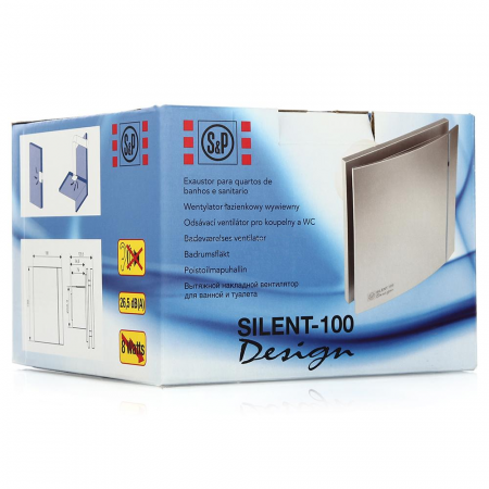 Вентилятор SILENT-100 CHZ SILVER DESIGN (Датчик влажности + таймер)