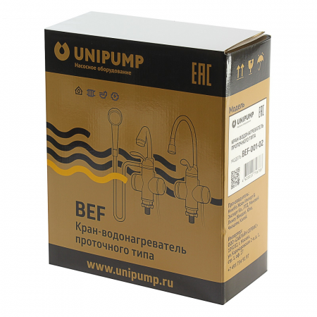 Кран-водонагреватель проточного типа BEF-001-02, UNIPUMP