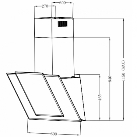 Вытяжка наклонная ZorG technology VELA 1000 60 S белая (60 см)