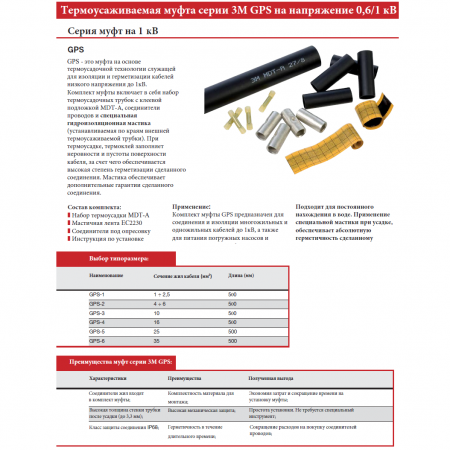 Муфта термоусадочная 3М GPS-1 (комплект)