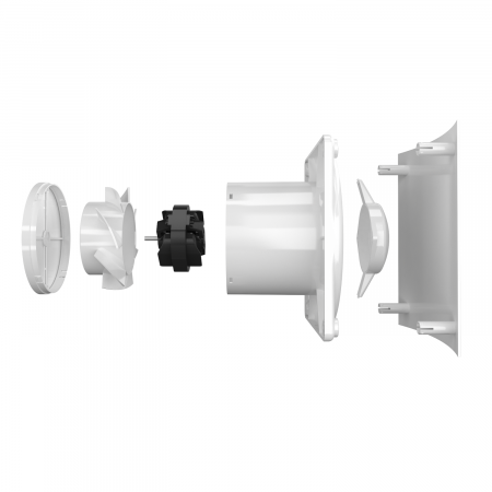 QUADRO 5С / Вентилятор настенный d 125 мм с обратным клапаном, белый