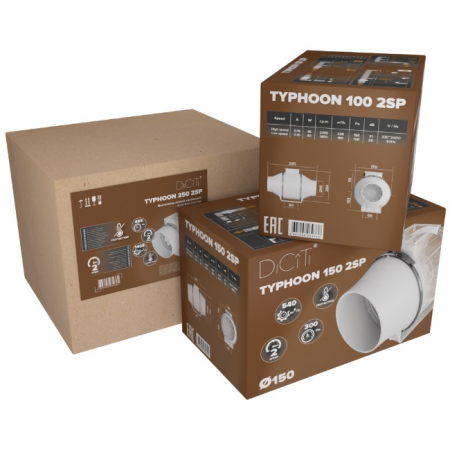 TYPHOON 100 2SP / Вентилятор осевой канальный d.100, две скорости, DiCiTi, Эра