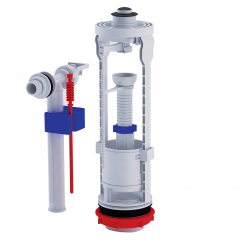 WC6050M / Арматура к смывному бачку, кнопка хром, боковая подвод, WC6050M эконом, Ани Пласт