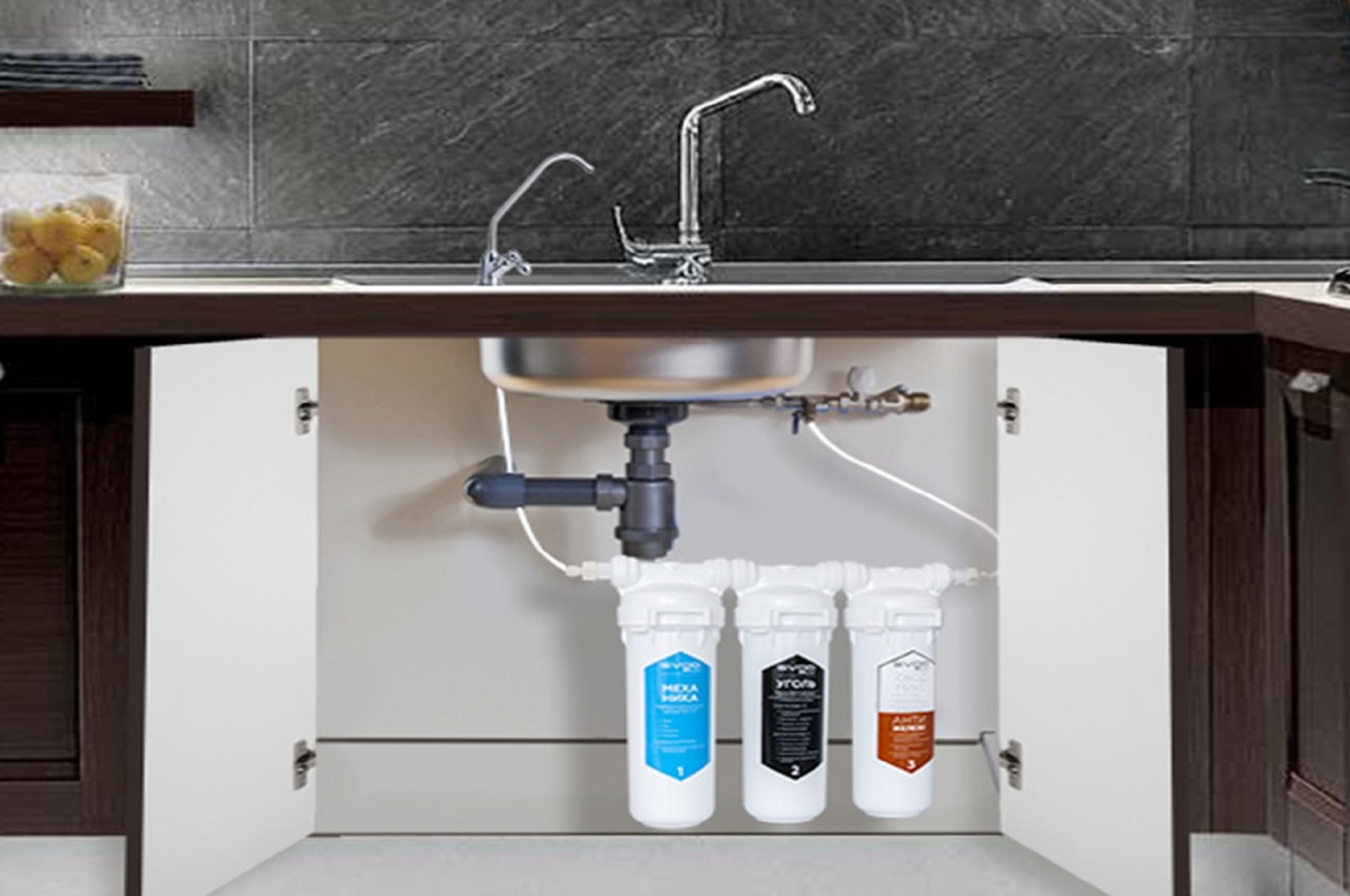 Установка фильтров для очистки воды на кухню под мойку своими руками - фото