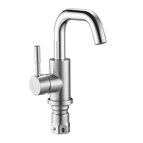 ZAP1-A090 / Смеситель для умывальника D35, нержавеющая сталь, однорычажный, на гайке, G.Lauf