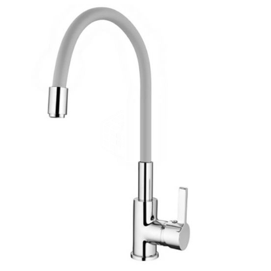 L4898-9 / Смеситель для кухни однорычажный D35, гибкий излив, серый, LEDEME