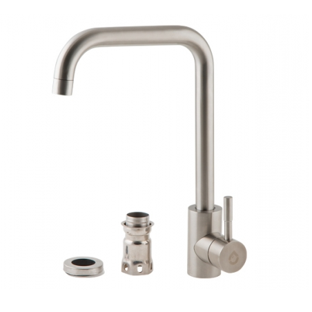 AVZAR4-B304CH-735 / Смеситель для кухни D35 нерж. сталь, на гайке, AV ENGINEERING