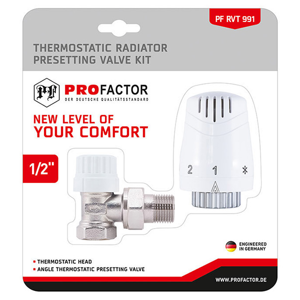 Комплект термостатический для радиатора угловой 1/2