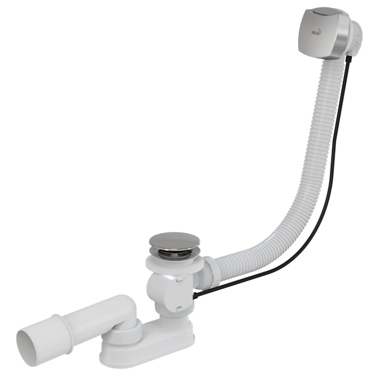 A55K-80 / Сифон с переливом для ванны автомат, AlcaPlast