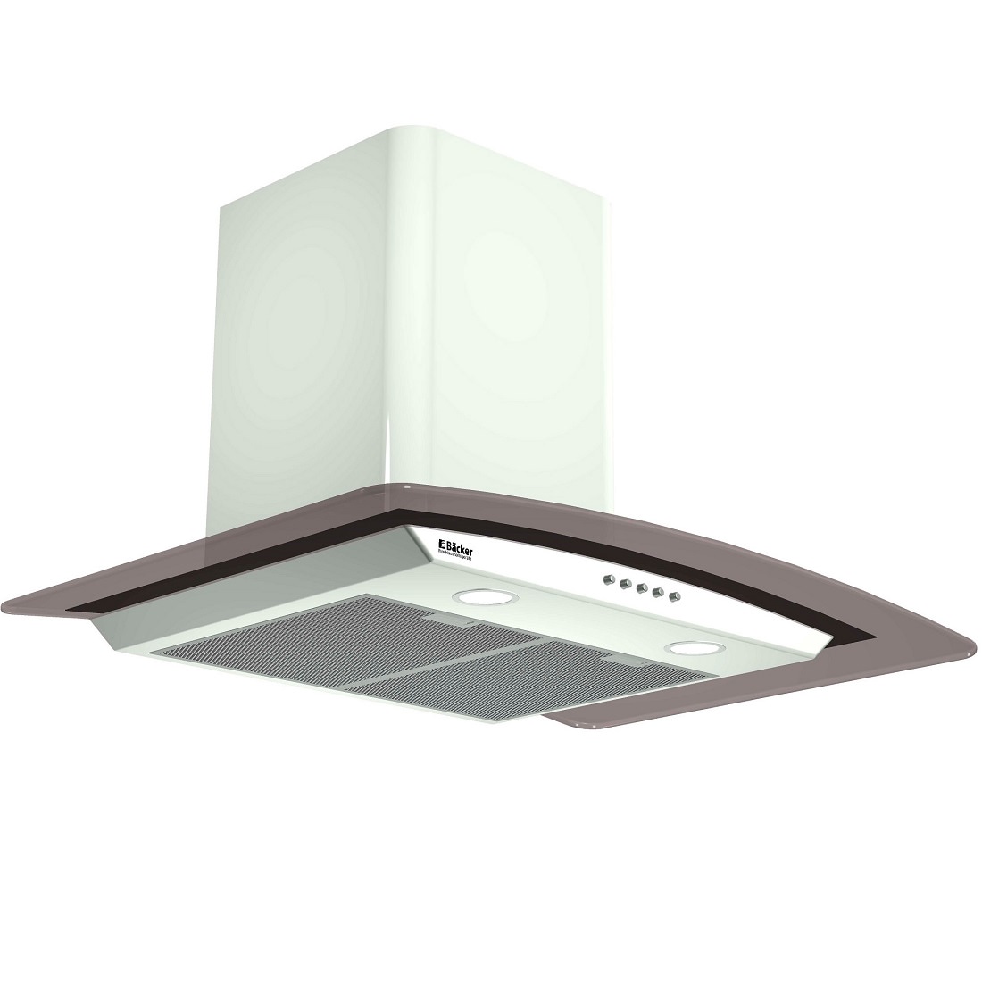 Вытяжка BACKER QD60A-G6L200 Shiny White Dark Glass (60см) 1100м3/ч