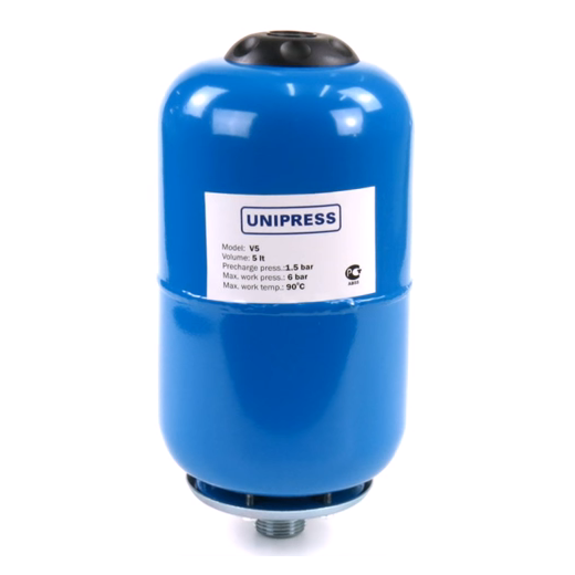 Бак-гидроаккумулятор 5л вертикальный, UNIPUMP