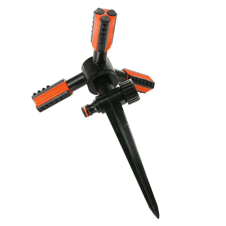 BLACK LINE / Ороситель вращающийся TRIO, 3-х рожковый, на колышке, Bradas ECO-TS1011 (Р2Б)