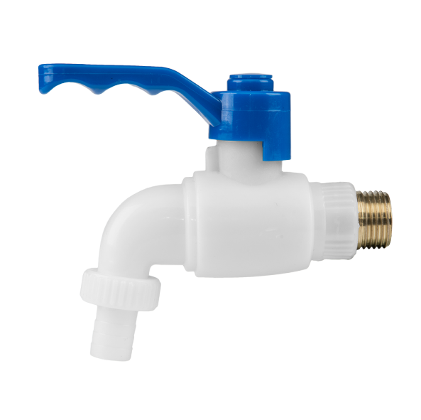 Кран пластиковый со стальной входной наружной резьбой 1/2