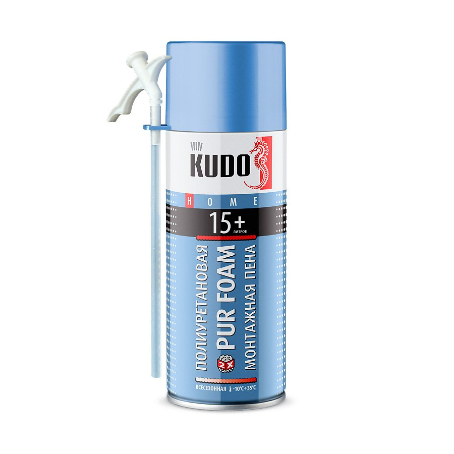 Пена полиуретановая монтажная бытовая всесезонная HOME 15+ 520 мл KUPH05U15+, KUDO