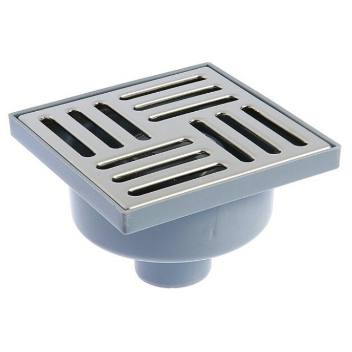 ТА5212 / Трап вертикальный d.50, реш.15х15мм нерж., Ани Пласт