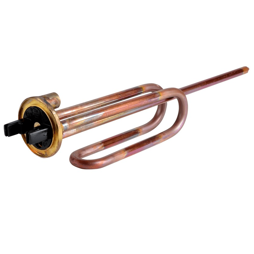 ТЭН 1,5 кВт под овальный фланец медный изогнутый тип RCF (короткие контакты)