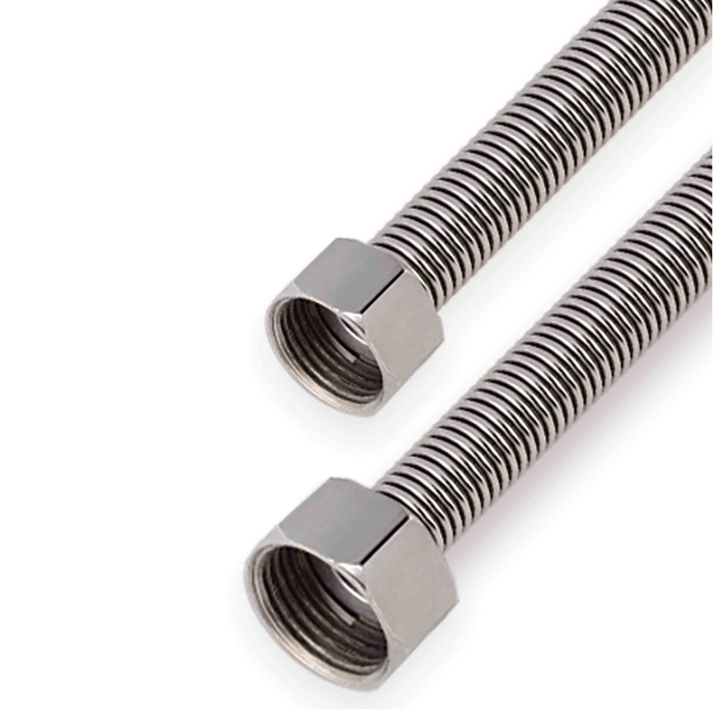 Гибкая растяжная подводка (шланг) для воды г/г нерж - 75-150 cm 1