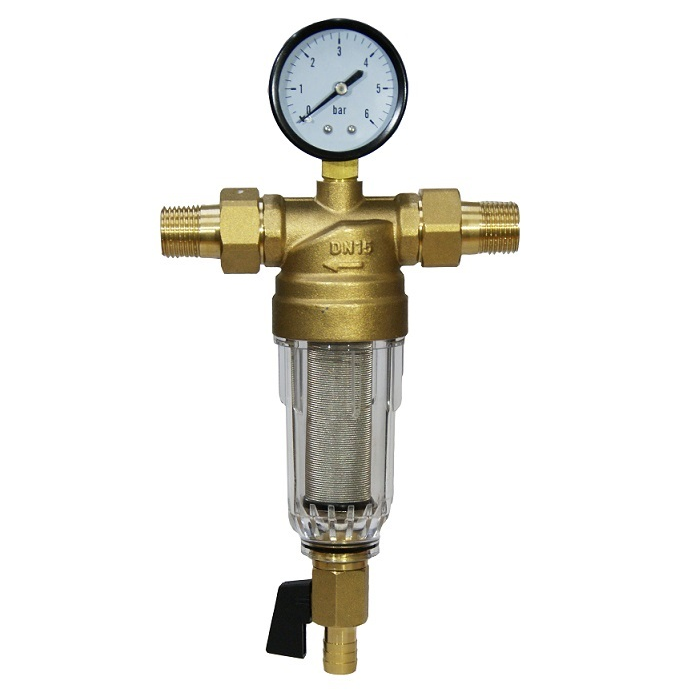 Фильтр промывной с манометром для холодной воды 1/2