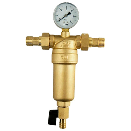Фильтр промывной с манометром (с латунной колбой) 1