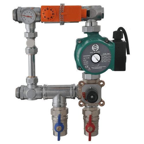 Насосно-смесительный узел для теплого пола с трехходовым краном и с термозащитой PROFACTOR PF MB 842