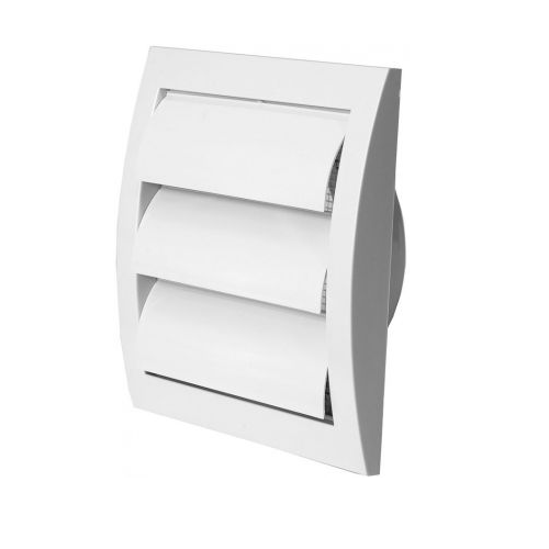 ND10Z / Фасадная решетка 148х153 мм / d.100мм (гравитационные наружные жалюзи + фланец d.100мм), Europlast