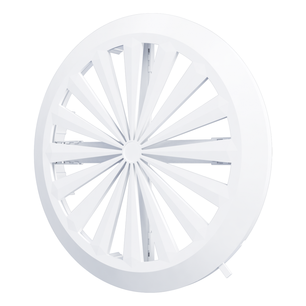 10RKU / Стеновая решетка круглая регулируемая, с фланцем D90-160, ЭРА