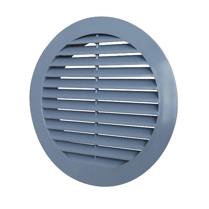 10РКН серая/ Стеновая решетка круглая фасадная d.100мм ЭРА