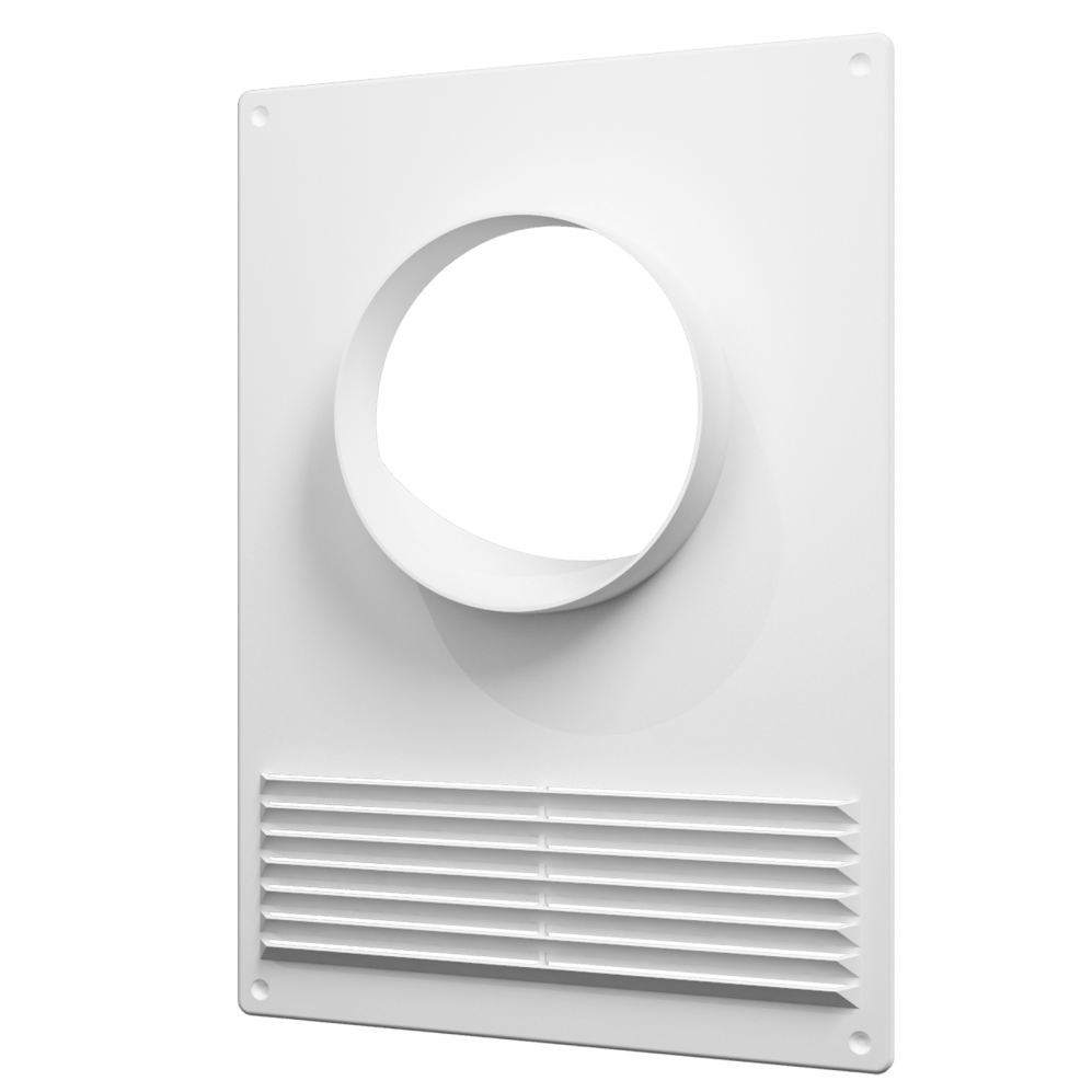 100ПТПР / Площадка торцевая с решеткой 180х250мм (КУХОННАЯ) + фланец d.100мм (белая), Эра