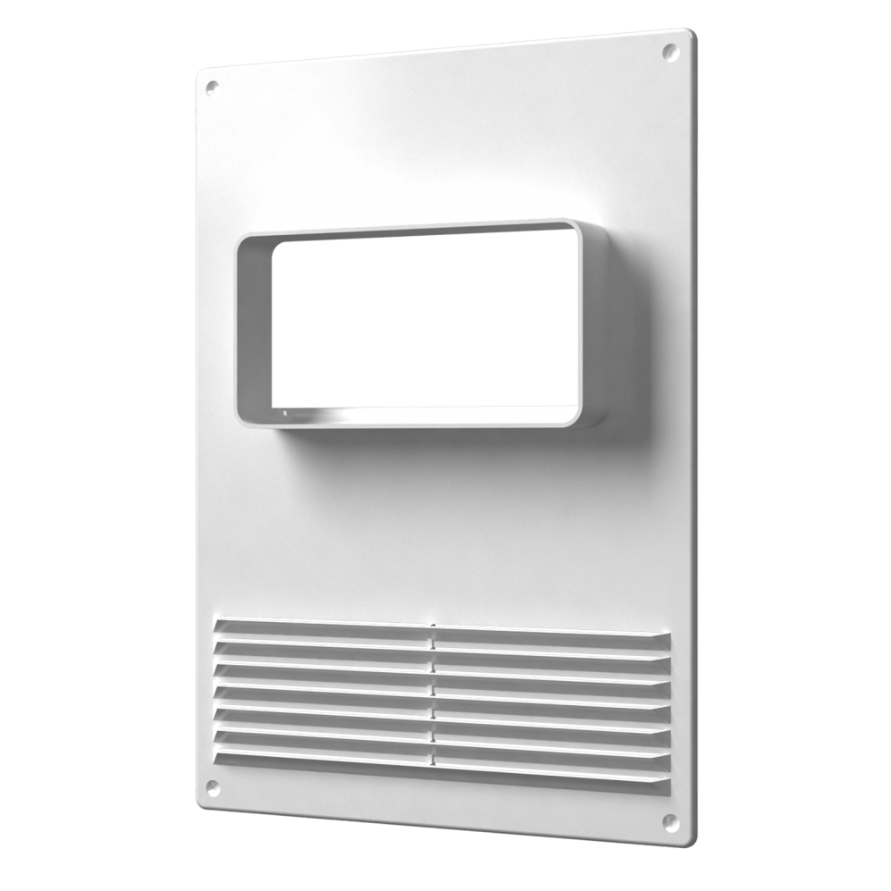 612ПТГР / Площадка торцевая горизонтальная пластиковая с решеткой 180х250мм + фланец 60х120, Эрв