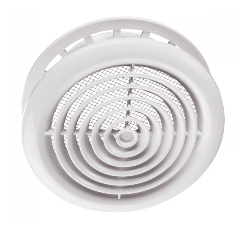 МВ 125 ПФс / Потолочная решетка круглая d.125мм + сетка + фиксатор, Vents