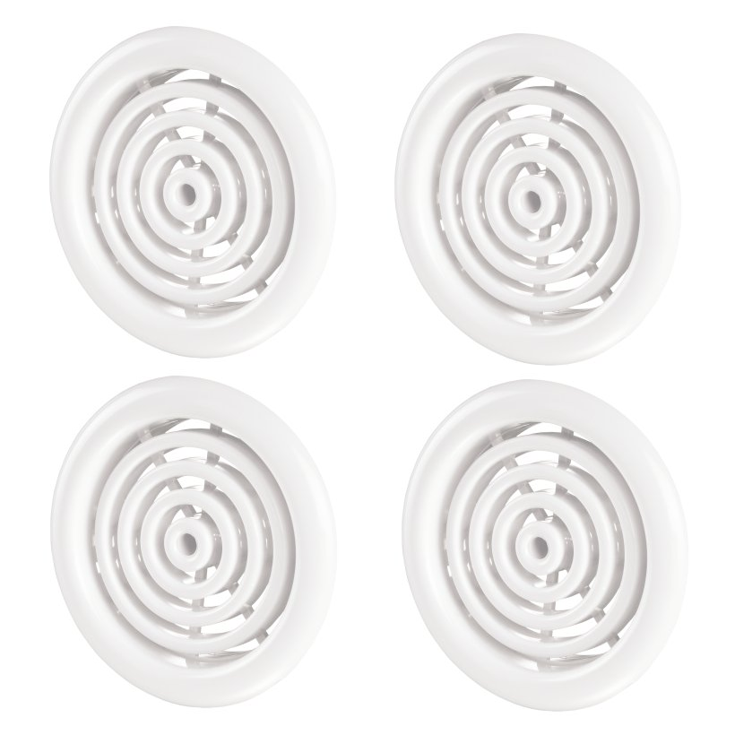 МВ 51/4бВ бел / Дверная решетка круглая d.50мм белый, Vents (комплект 4шт)