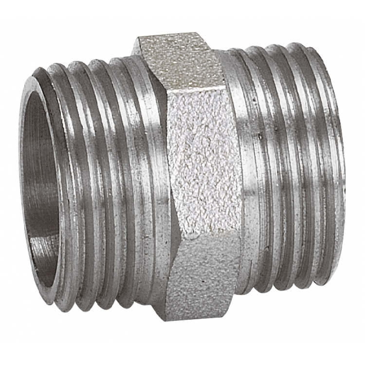 Ниппель латунный ник. 1.1/4''M x 1.1/4''M, AQUALINK