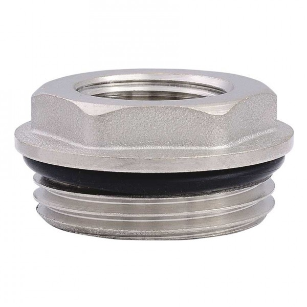 Футорка латунная с уплотнительным кольцом, ник. 1