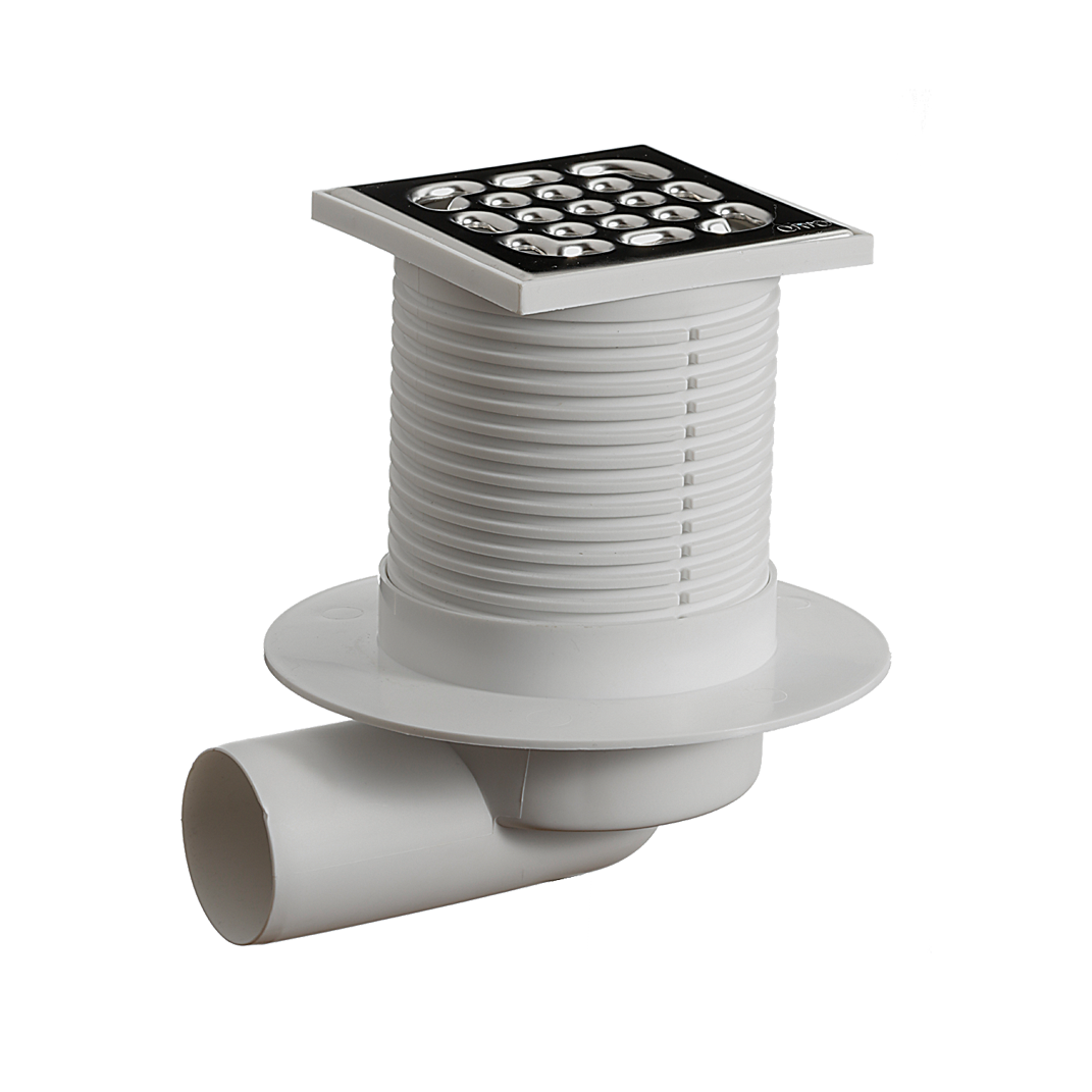 ТО-3210 / Трап горизонтальный регулируемый с мет.реш. 100х100мм, с выпуском 50мм, Орио