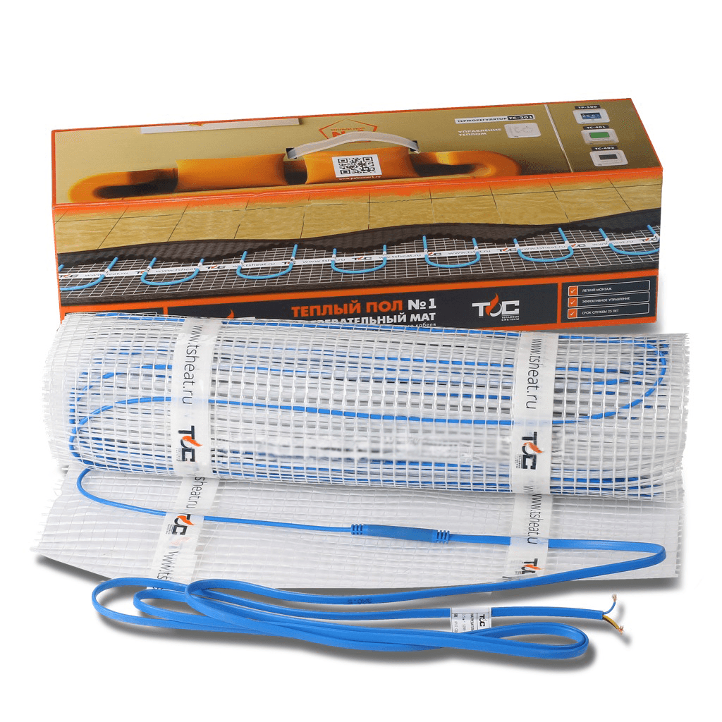 10,0 м2 / Двужильный нагревательный мат Теплый пол №1 ТСП-1500-10.0