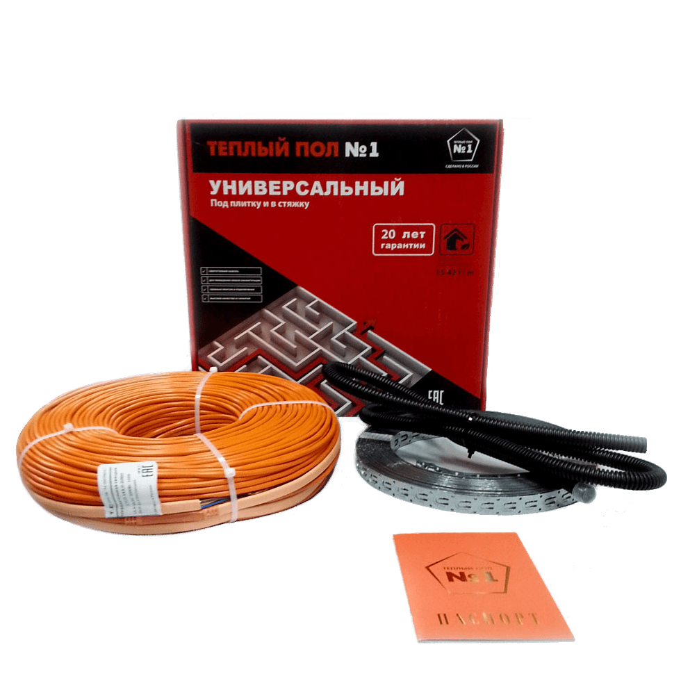 600 Вт / Двужильный нагревательный кабель Теплый пол №1 СТСП-600