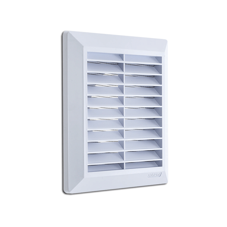 02600 / Стеновая решетка 200х200 мм + сетка + фланец d.150мм , HARDI