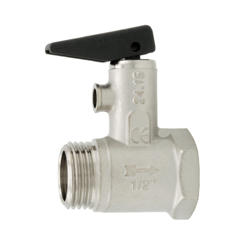 Клапан предохранительный 1/2'' Р=8,5 бар (черная ручка)