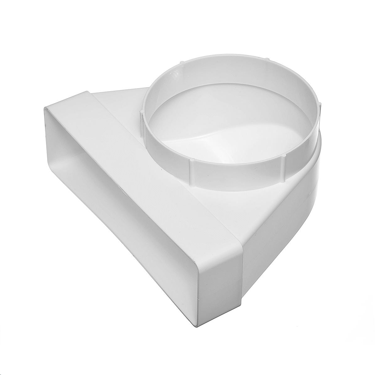 620СК10КП / Колено-переход для плоских воздуховодов 60х204 мм / d.100мм, ЭРА